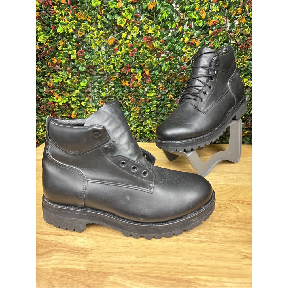 Vibram Sole Boots Lace Up Oil Resist 1121 16 15164 USA Black Men's 14 3E WIDE